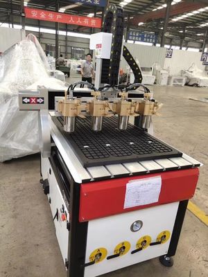 6090 3 Axis Wood CNC Router 50HZ with 4 Spindle Head CE